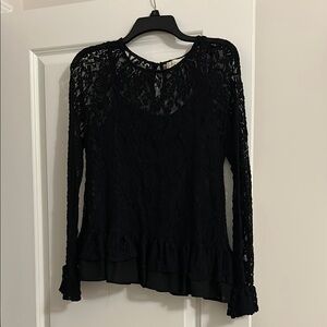 Altar'd State Black Lace Sweetheart Blouse
